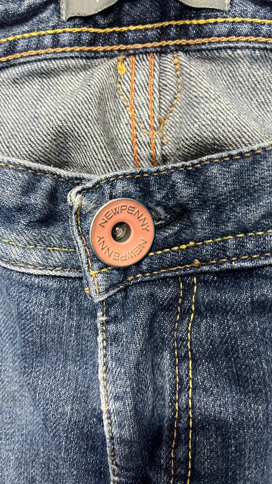 Denim Jeans Embroidered Straight Fit Vintage Y2K 90s 00s American Style Hip-Hop (M)