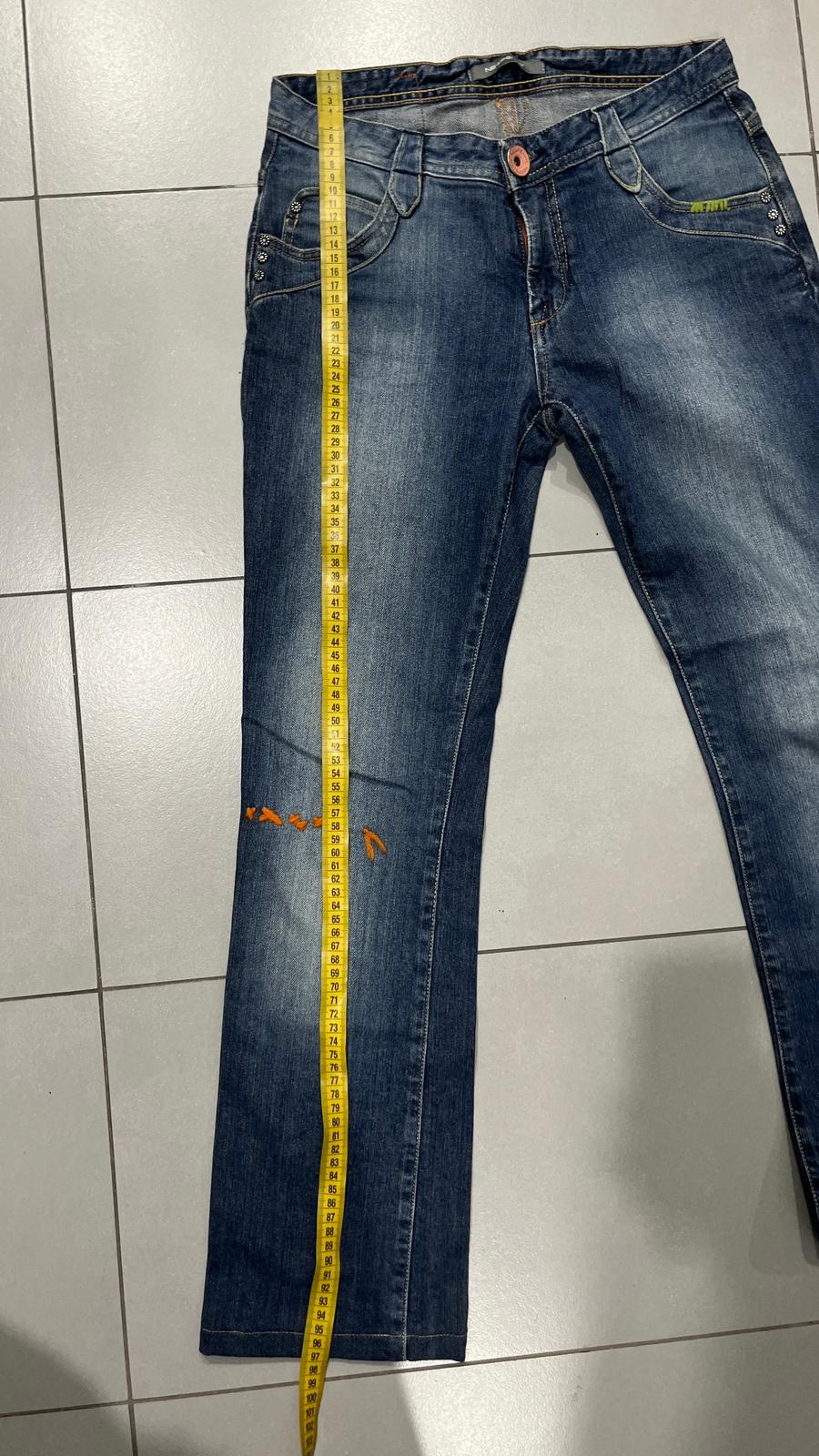 Denim Jeans Embroidered Straight Fit  (M)