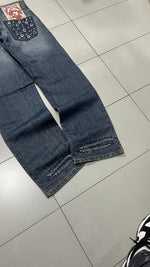 Denim Jeans Embroidered Particular Vintage Y2K 90s 00s American Style Hip-Hop (M)