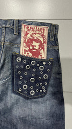 Denim Jeans Embroidered Particular Vintage Y2K 90s 00s American Style Hip-Hop (M)