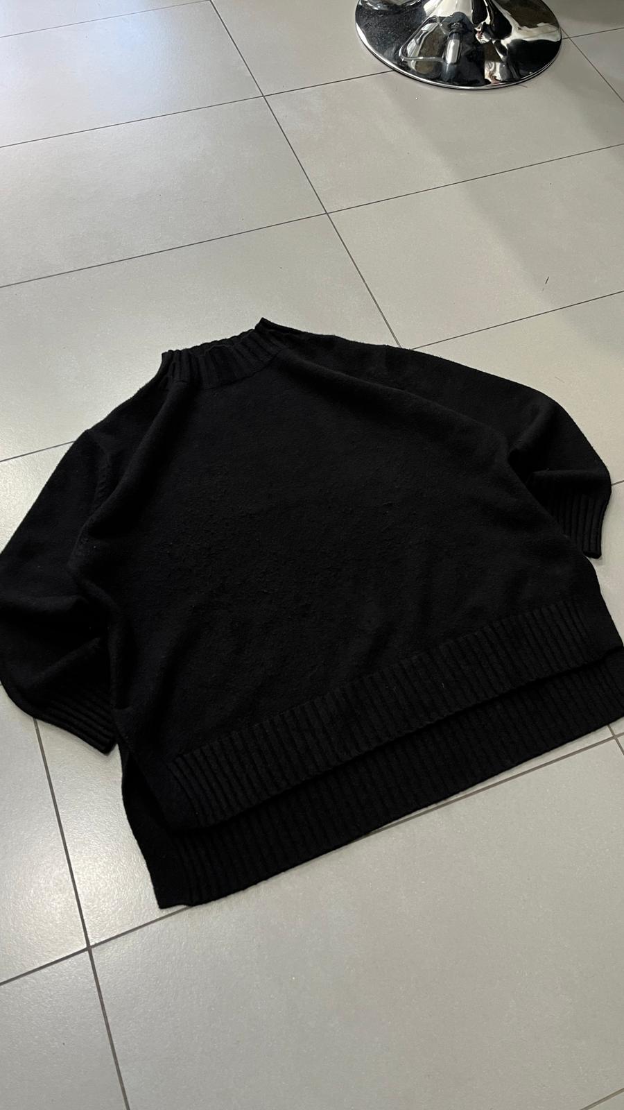 Maglione Mono Colore Nero Vintage Y2K 90s 00s American Style Hip-Hop (S)