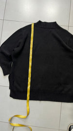 Maglione Mono Colore Nero Vintage Y2K 90s 00s American Style Hip-Hop (S)