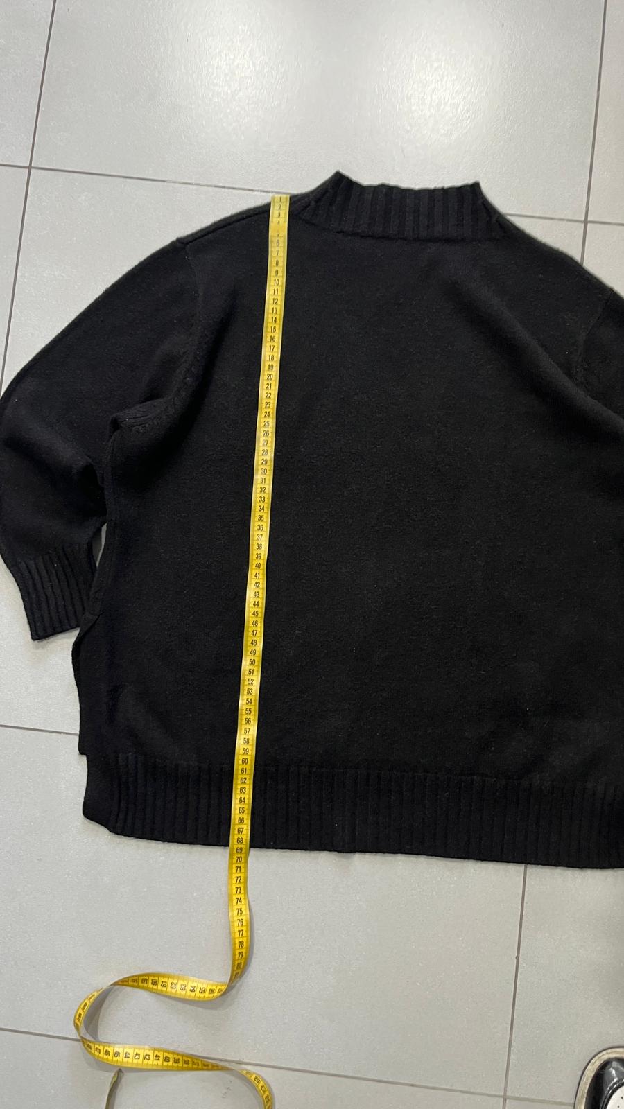 Maglione Mono Colore Nero Vintage Y2K 90s 00s American Style Hip-Hop (S)