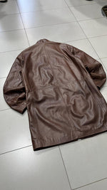 Capotto Lungo in Vera Pelle Vintage Y2K 90s 00s American Style Hip-Hop (XL)