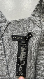 Poncho Ralph Lauren in maglia grigio con cintura Vintage Y2K 90s 00s American Style Hip-Hop (S)