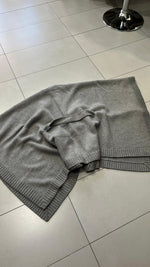 Poncho Ralph Lauren in maglia grigio con cintura Vintage Y2K 90s 00s American Style Hip-Hop (S)