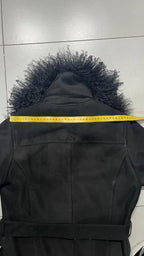 Cappotto Lungo con Pelliccia Pelle Scamosciata (M)