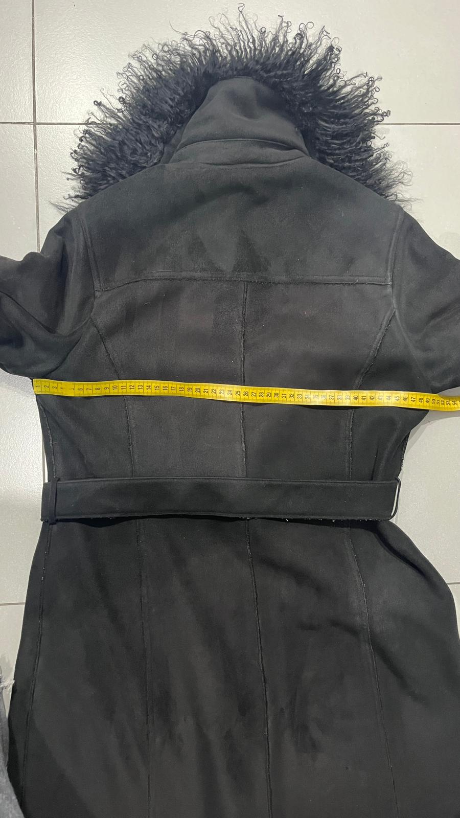 Cappotto Lungo con Pelliccia Pelle Scamosciata (M)