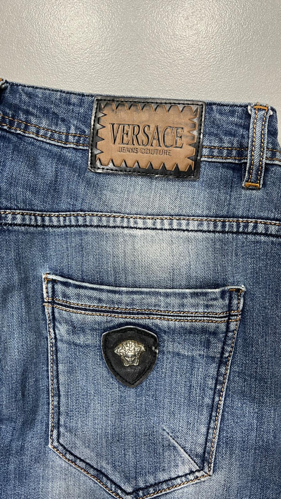 Denim Jeans Versace Straight Fit Washed Vintage Y2K 90s 00s American Style Hip-Hop (M)