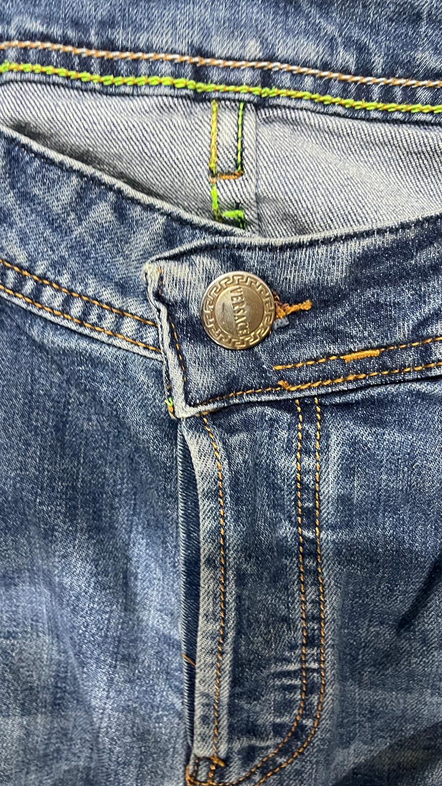 Denim Jeans Versace Straight Fit Washed Vintage Y2K 90s 00s American Style Hip-Hop (M)