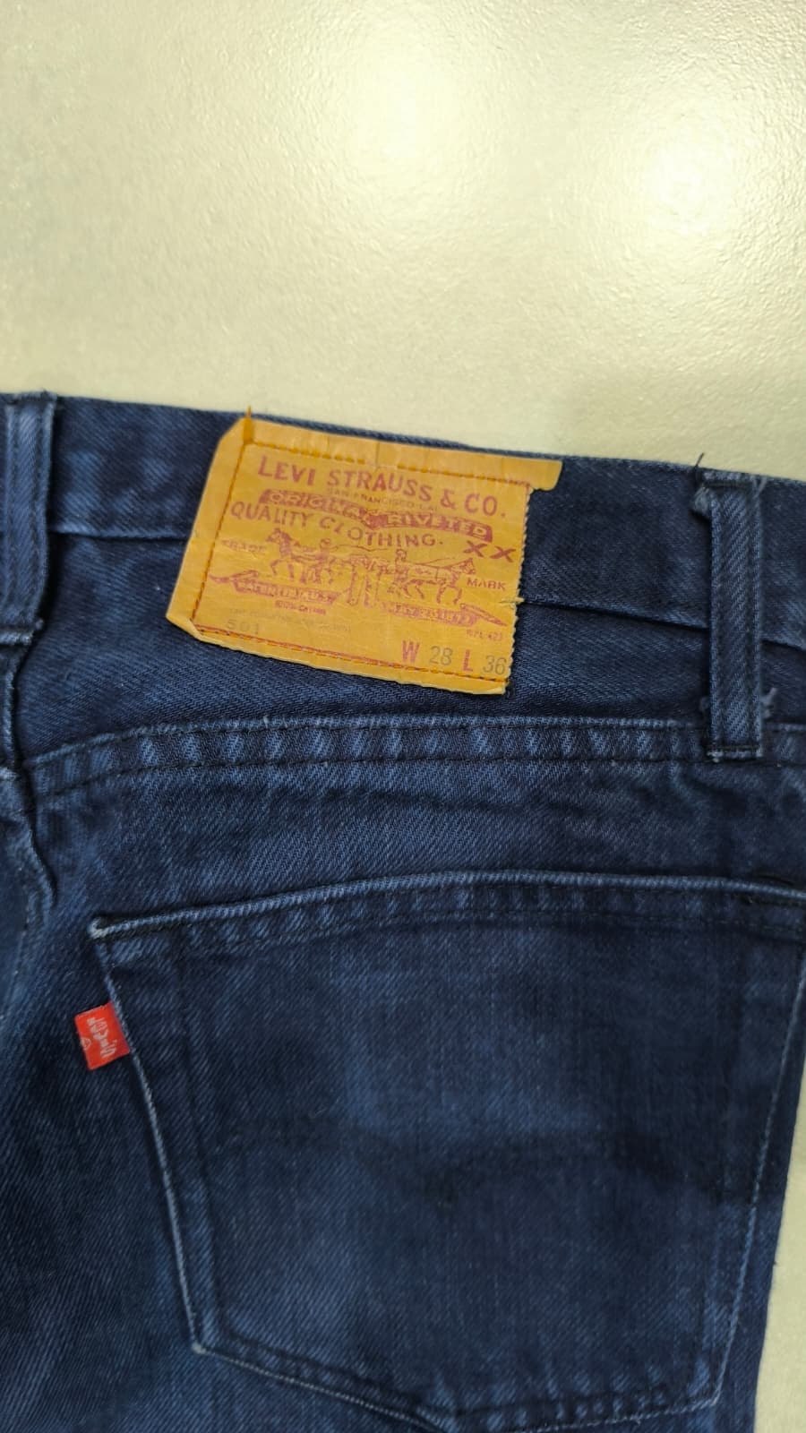 Denim Levis 501 Blu Straight Fit Vintage Y2K 90s 00s American Style Hip-Hop (S)