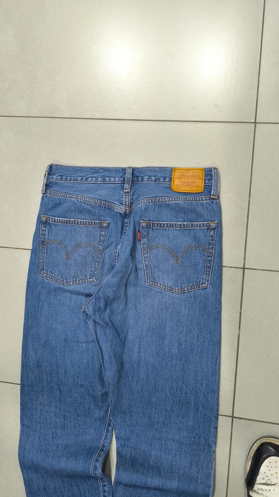 Denim Levis 501 Sfrangiato Straight Fit Vintage Y2K 90s 00s American Style Hip-Hop (S)