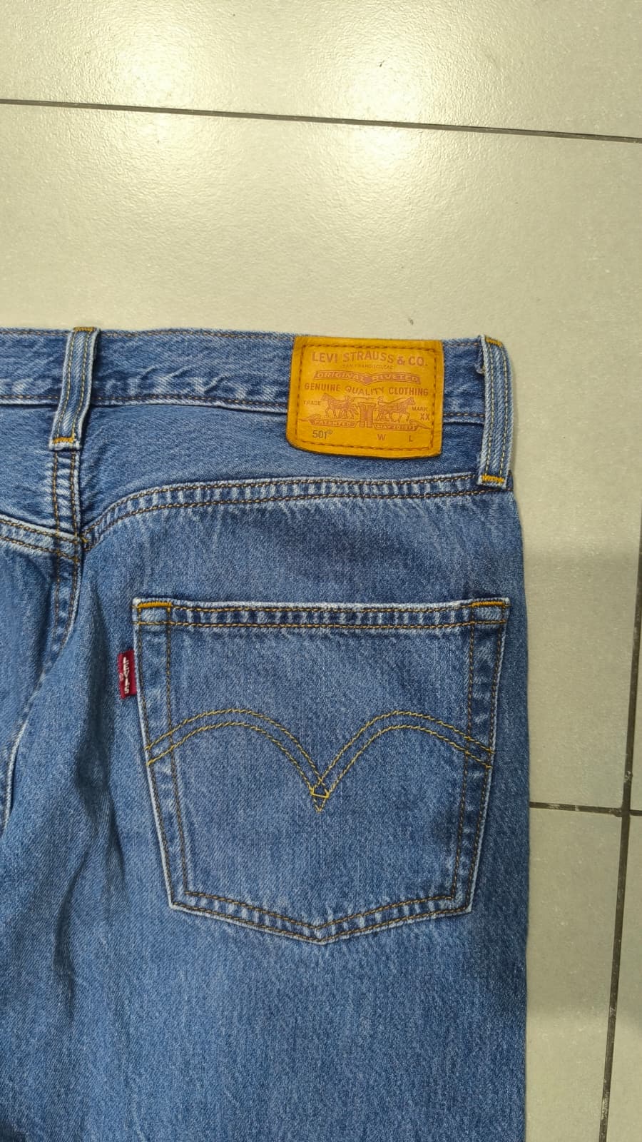 Denim Levis 501 Sfrangiato Straight Fit Vintage Y2K 90s 00s American Style Hip-Hop (S)