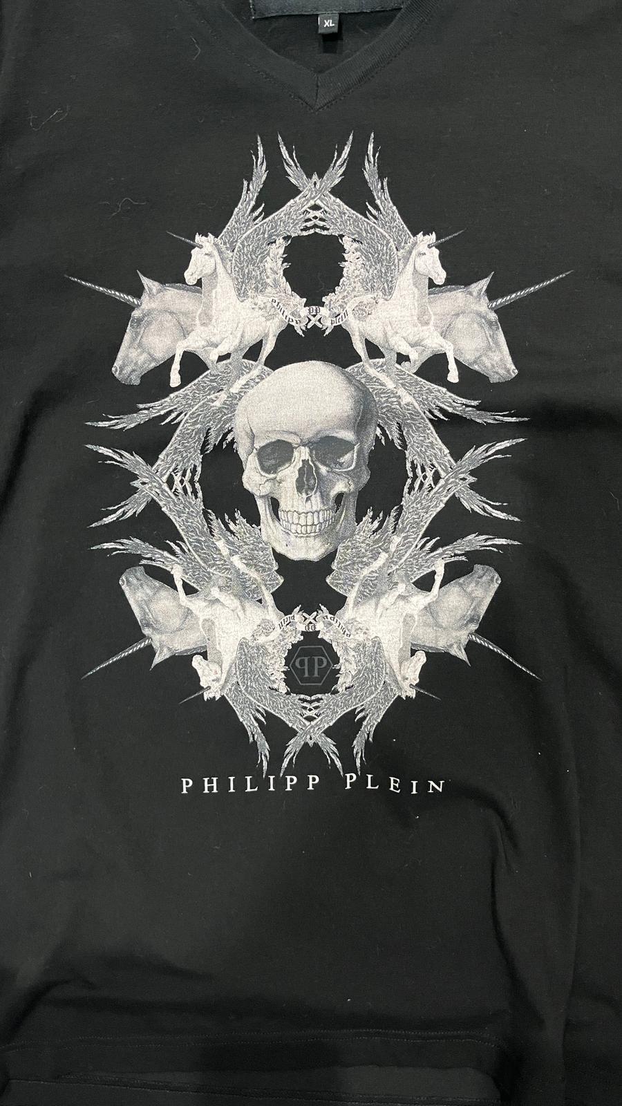 T-Shirt Philipp Plein Scollo a V Embroidered (XL)