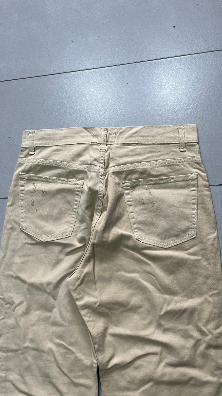 Denim Jeans Beige Baggy Fit Jeans (L)