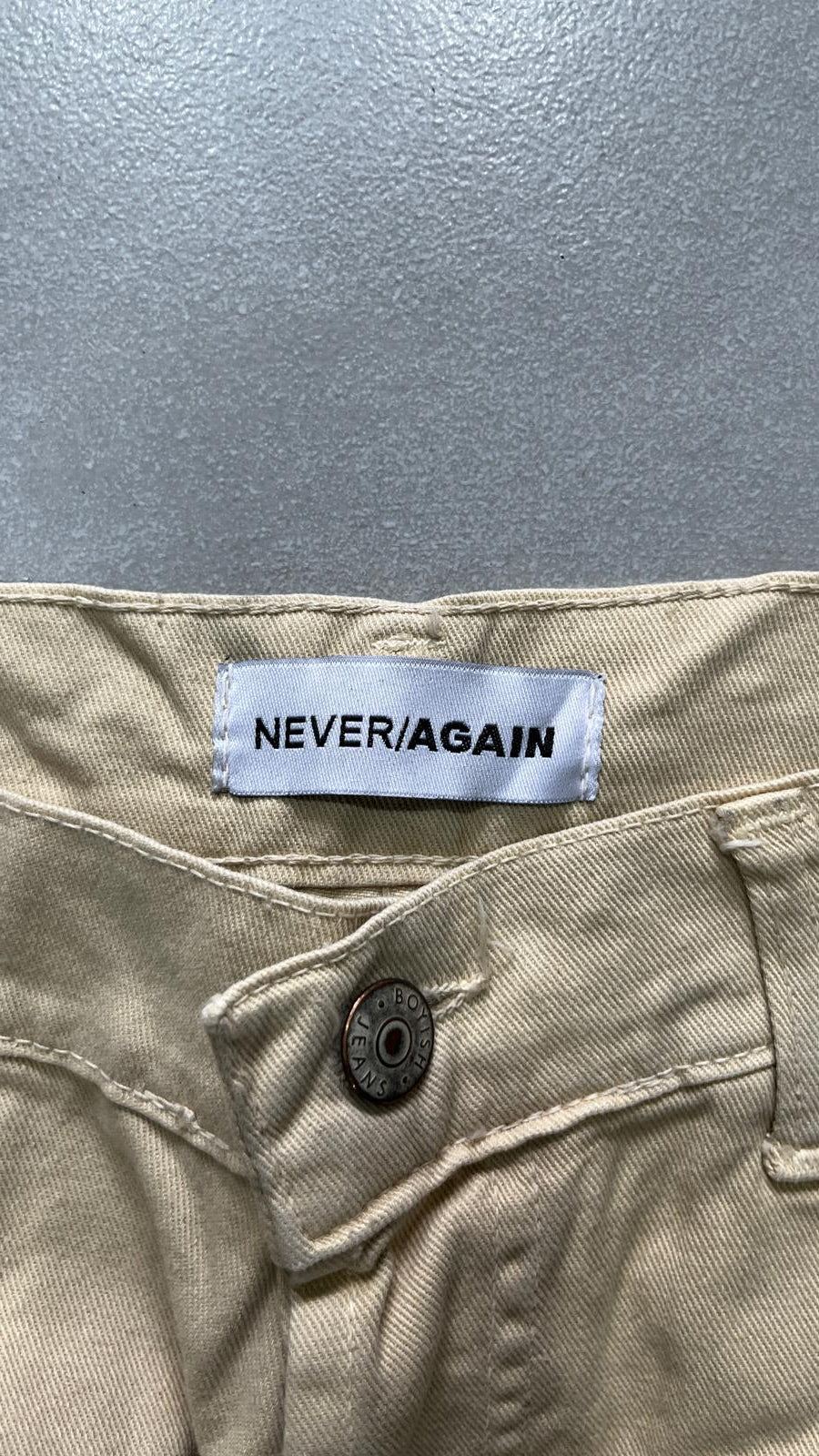 Denim Jeans Beige Baggy Fit Jeans (L)