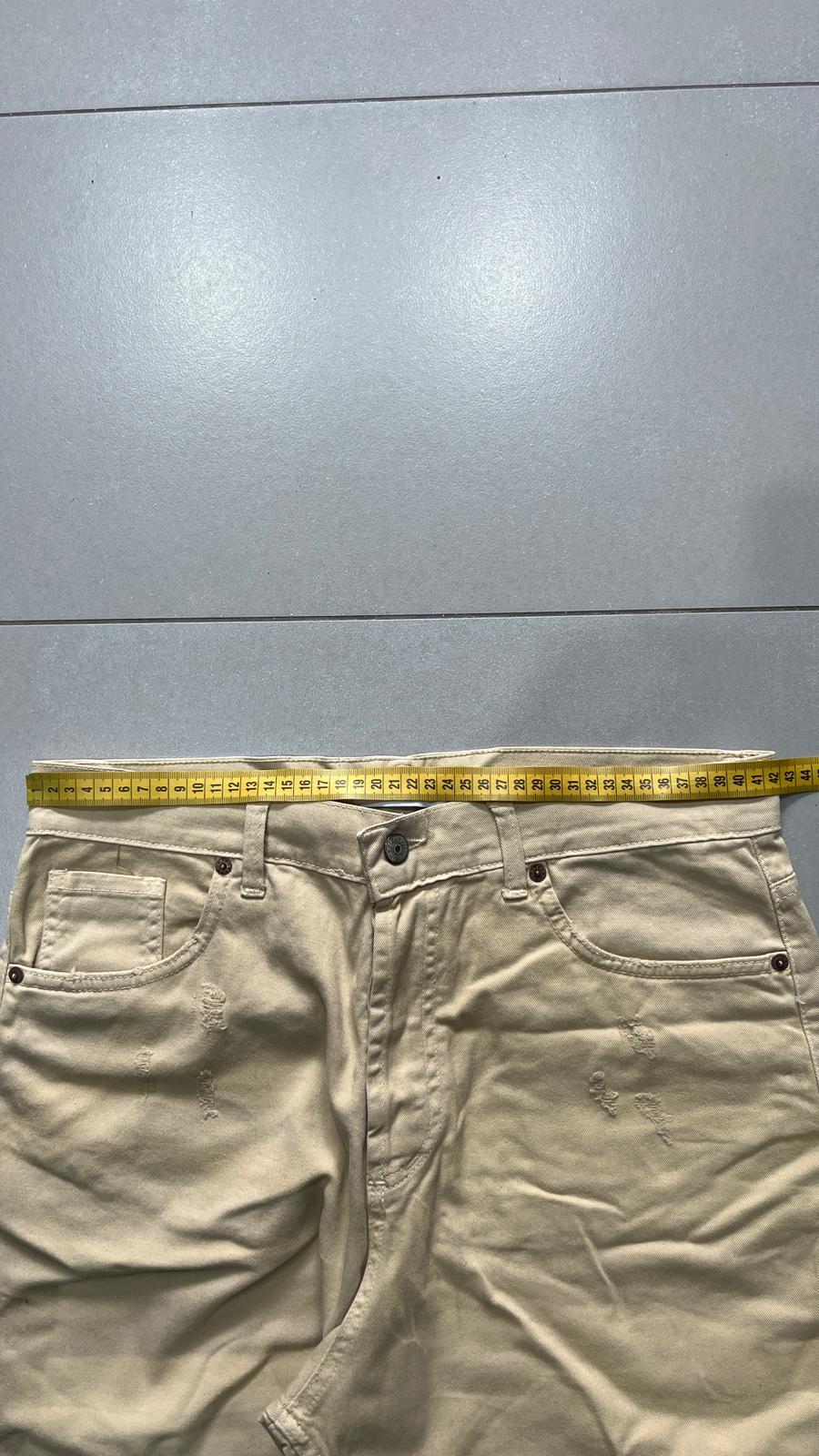 Denim Jeans Beige Baggy Fit Jeans (L)