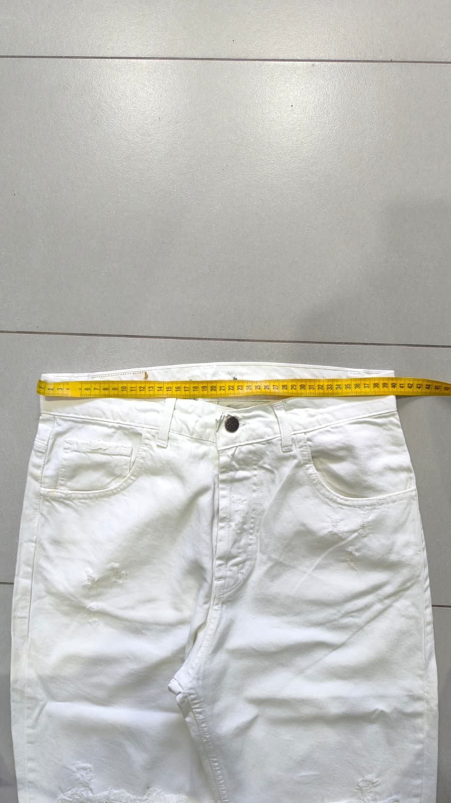 Denim Jeans White Baggy Fit (M)