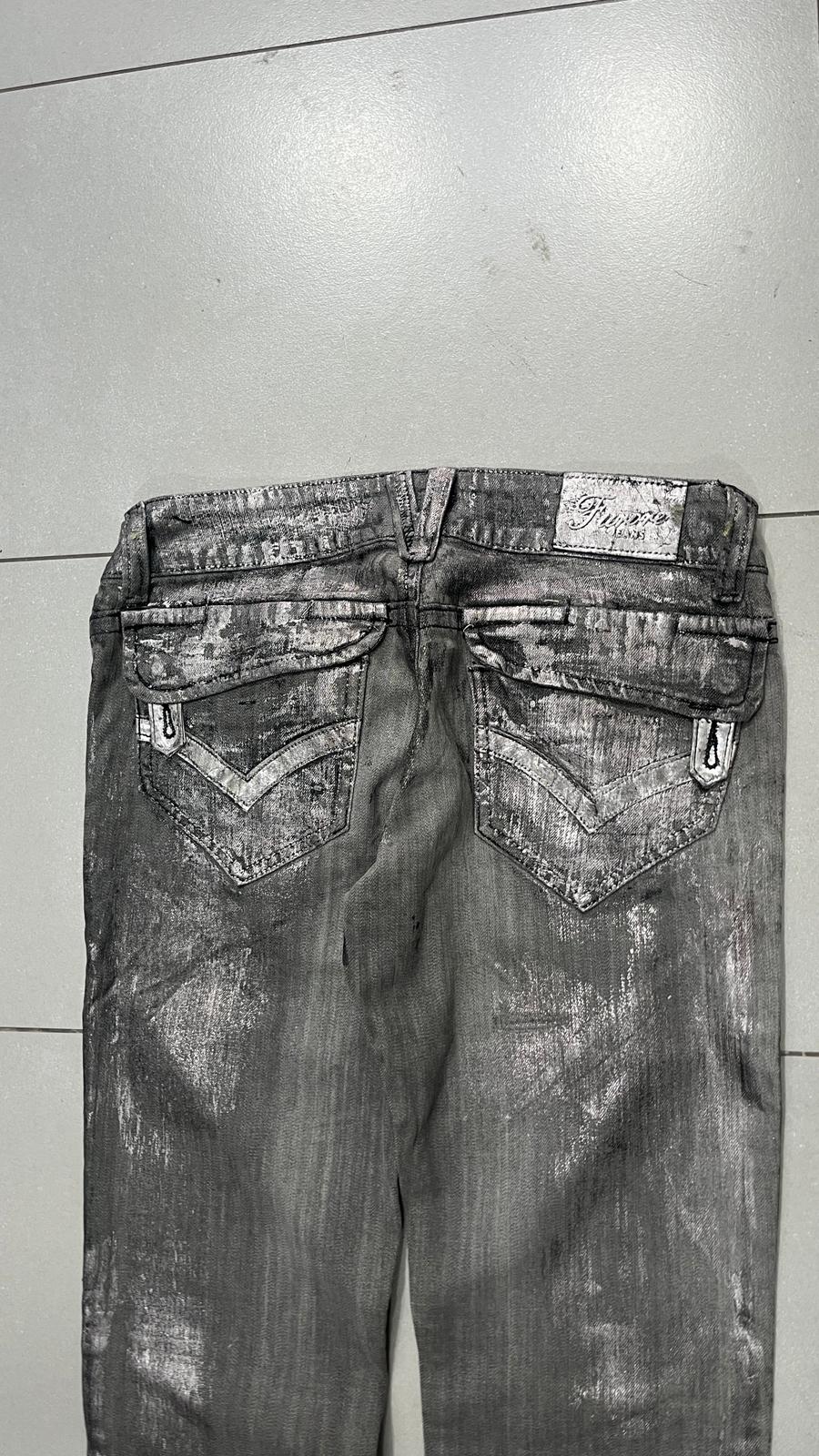 Denim Jeans Silver Low Waist (M)