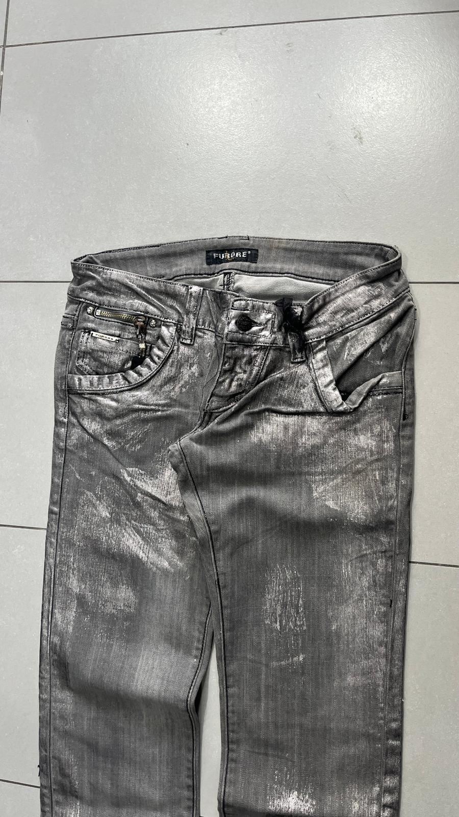 Denim Jeans Silver Low Waist (M)