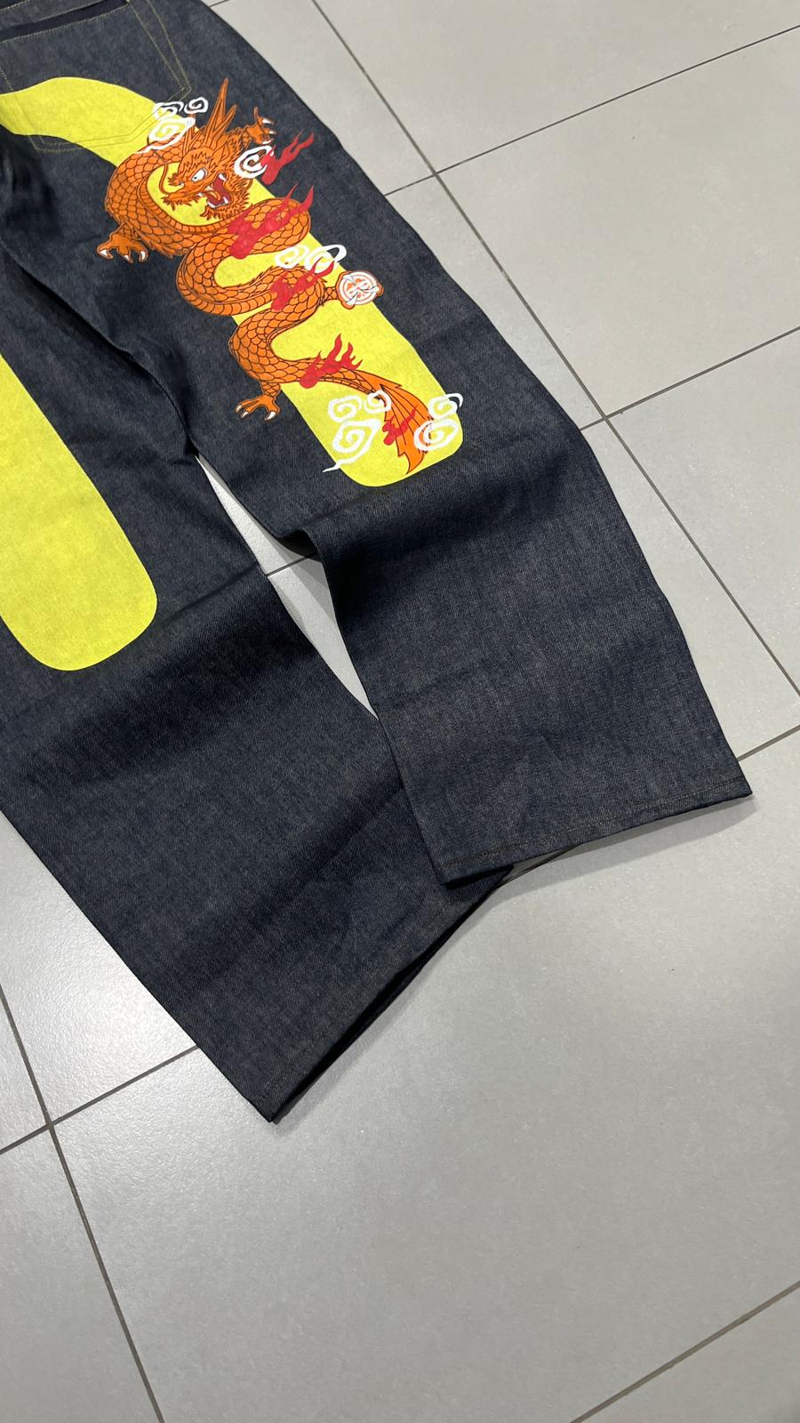 Raw Denim Jeans Evisu Cimosato Selvedge Made In Japan Straight Fit (L)