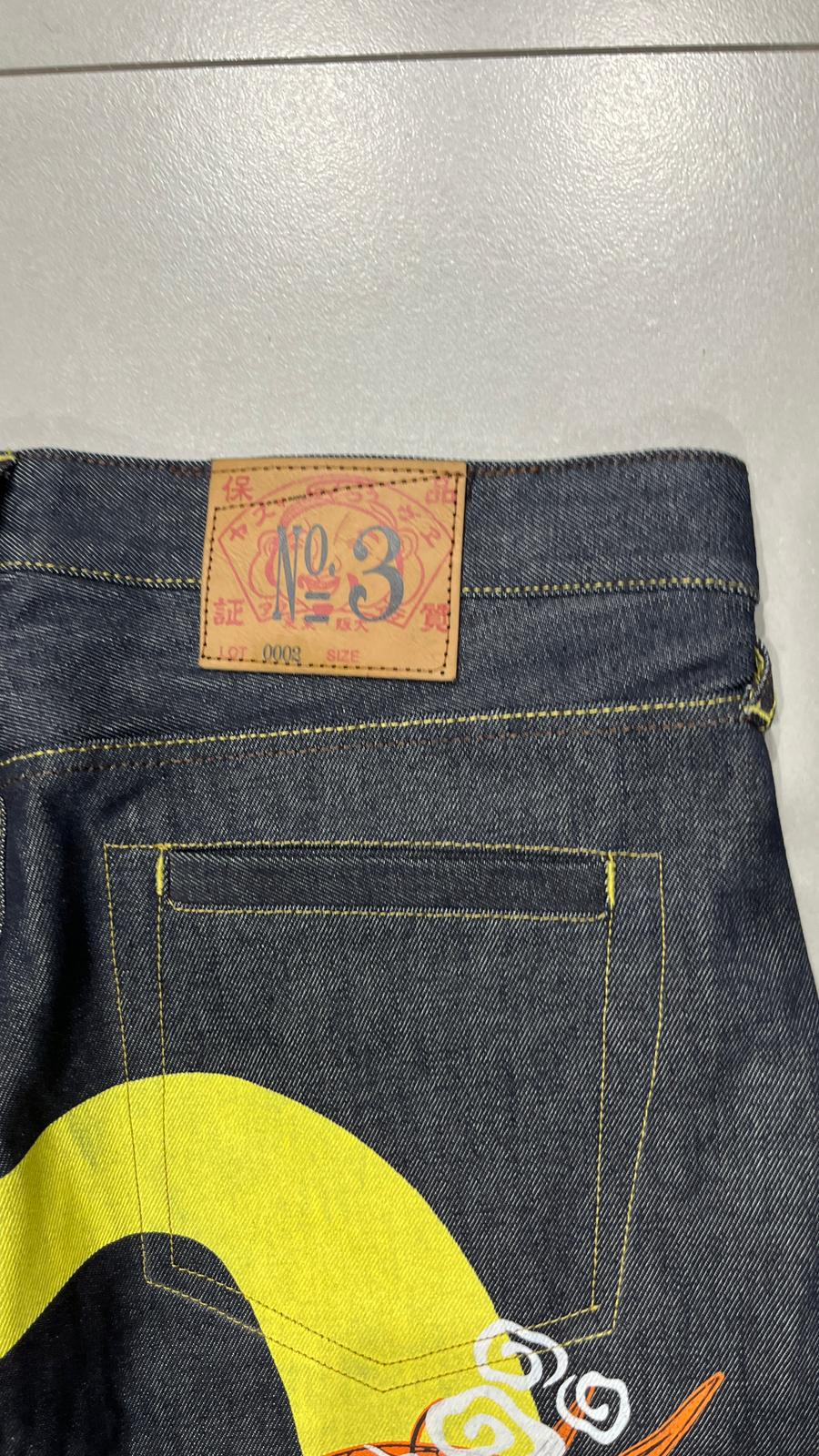 Raw Denim Jeans Evisu Cimosato Selvedge Made In Japan Straight Fit (L)