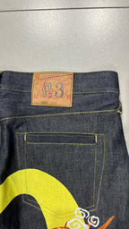 Raw Denim Jeans Evisu Cimosato Selvedge Made In Japan Straight Fit (L)