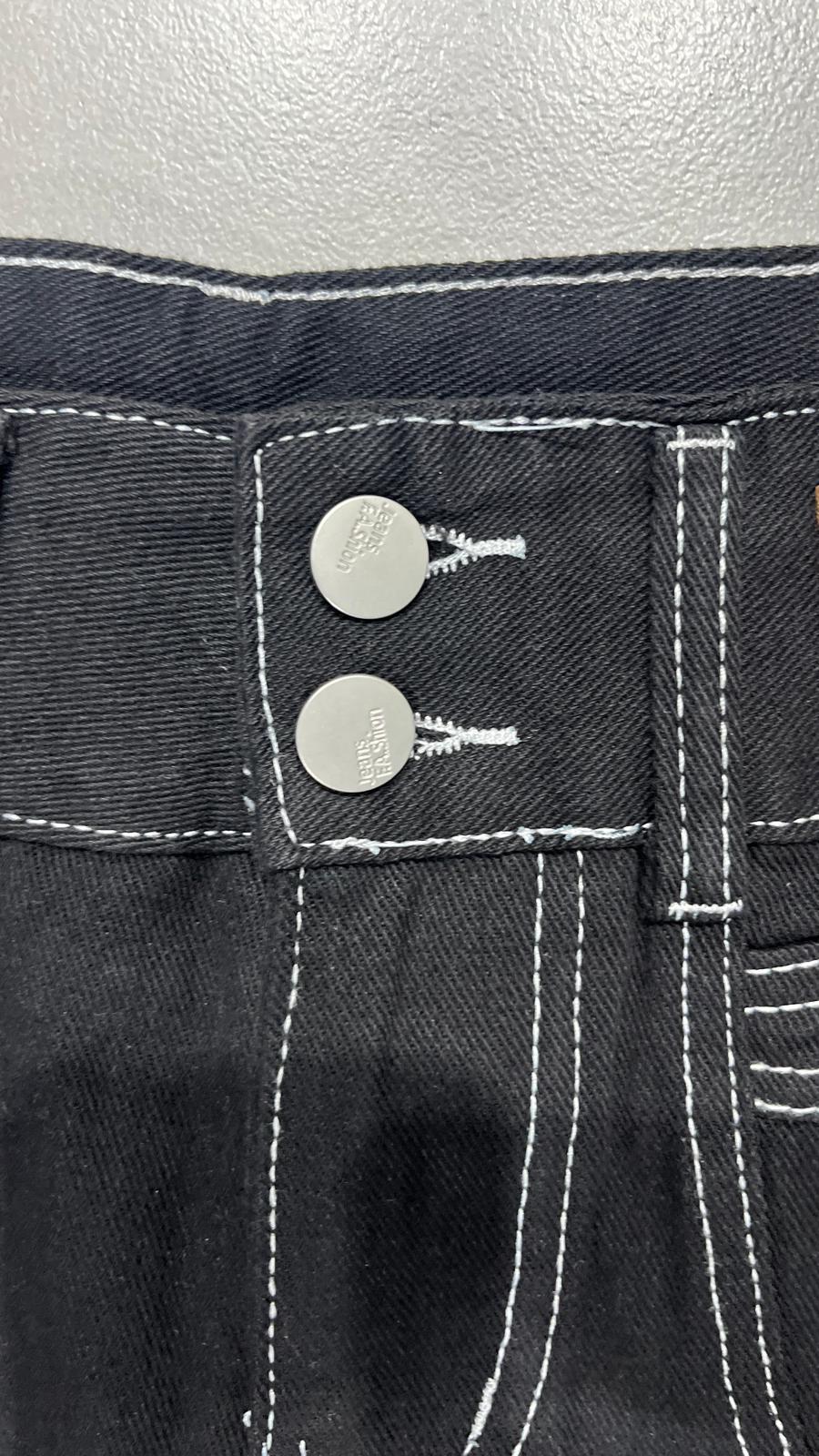 Denim Jeans Black Super Baggy Fit (S)