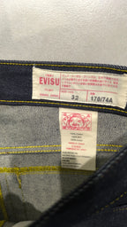 Raw Denim Jeans Evisu Blue Dragon Baggy Fit (M)