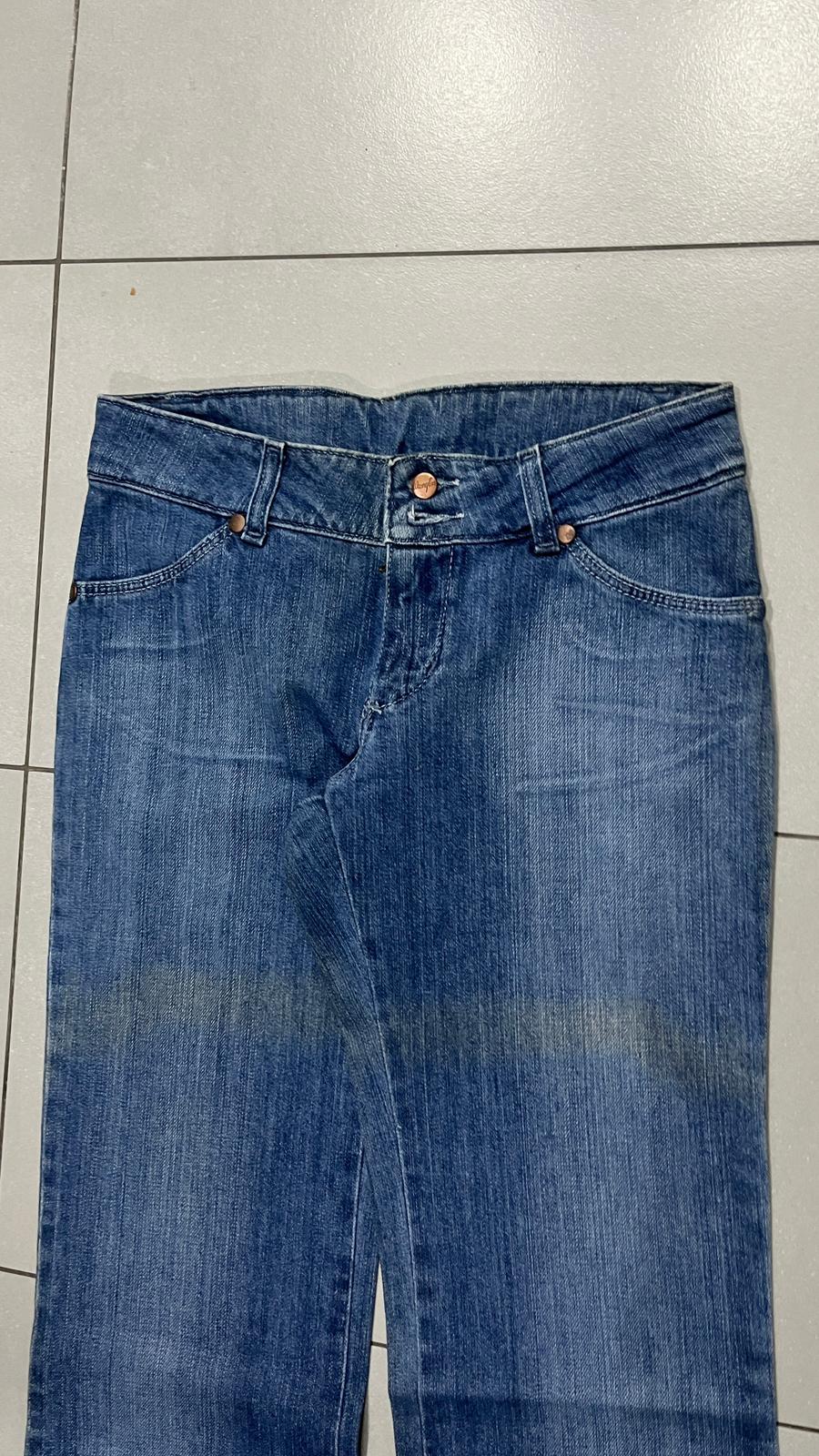 Denim Jeans Wrangler Blu Bootcut Baggy Fit (XS)