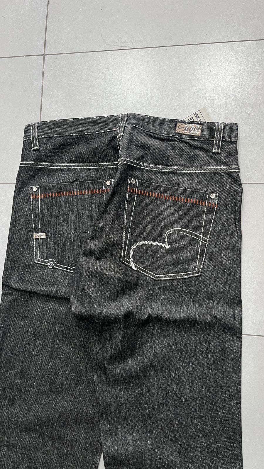 Denim Black Jeans Embroidered Enyce Baggy Fit (XL)