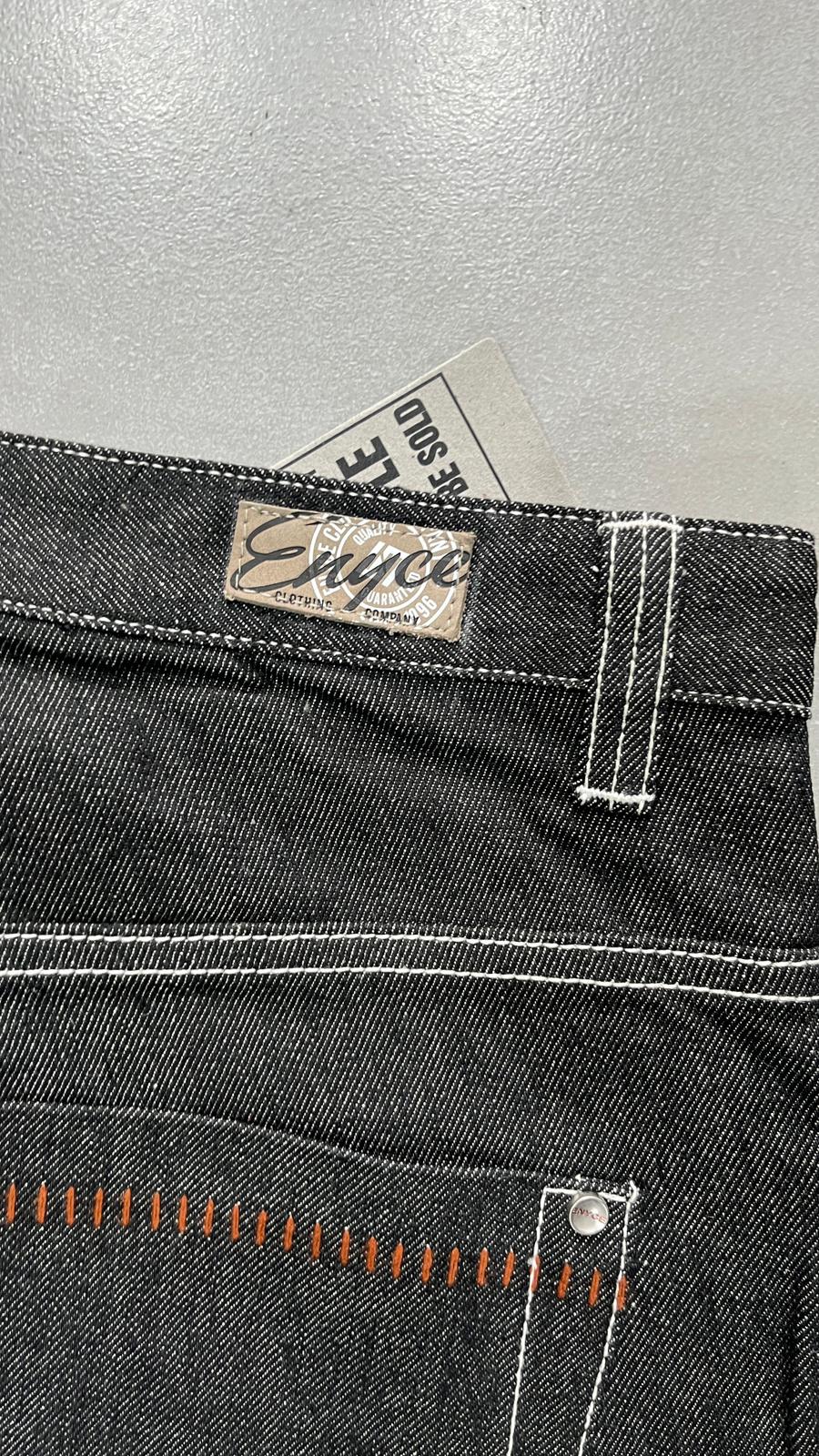 Denim Black Jeans Embroidered Enyce Baggy Fit (XL)