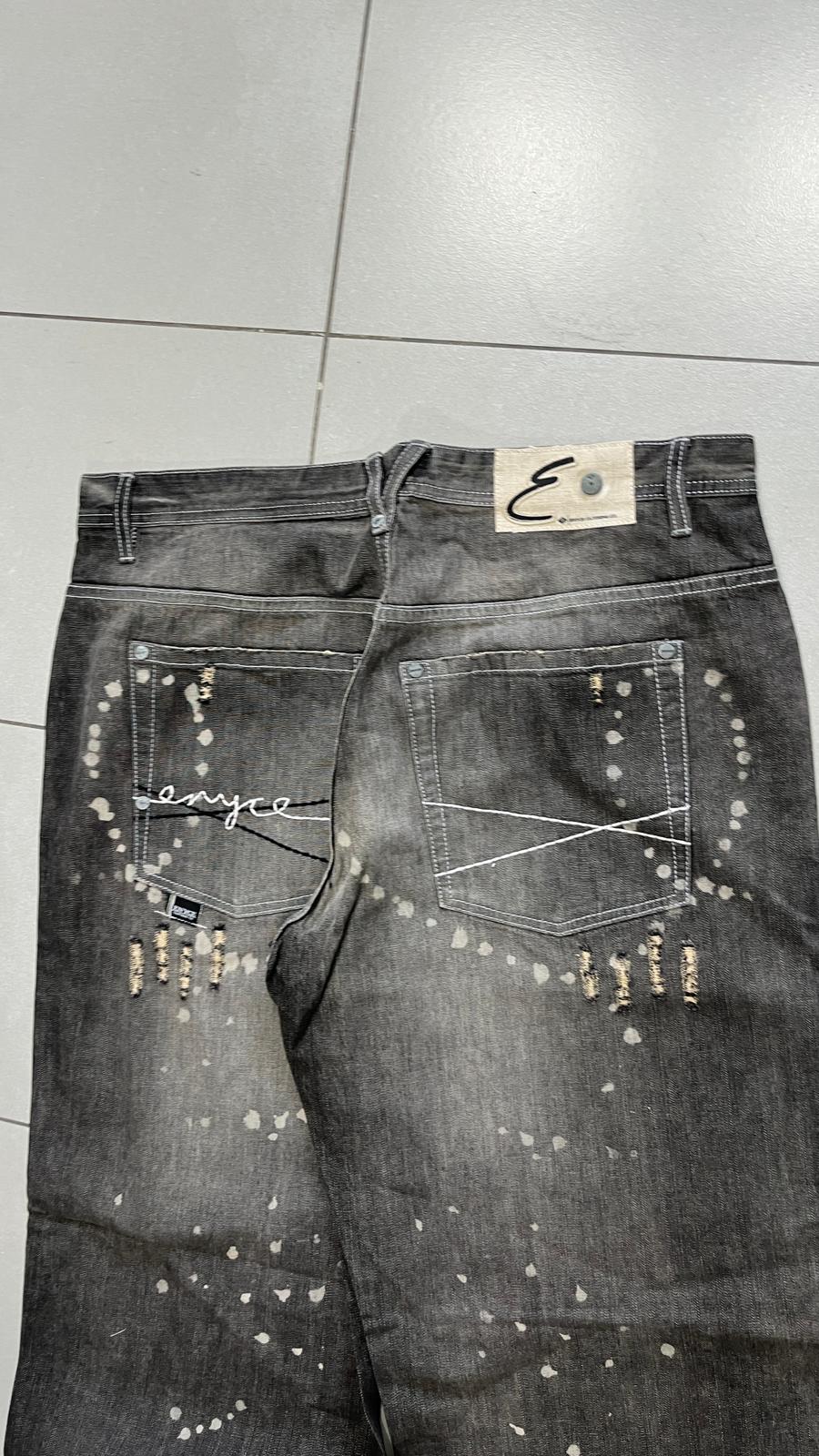 Denim Jeans Enyce Black Painted Baggy Fit (XL)