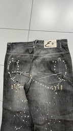Denim Jeans Enyce Black Painted Baggy Fit (XL)