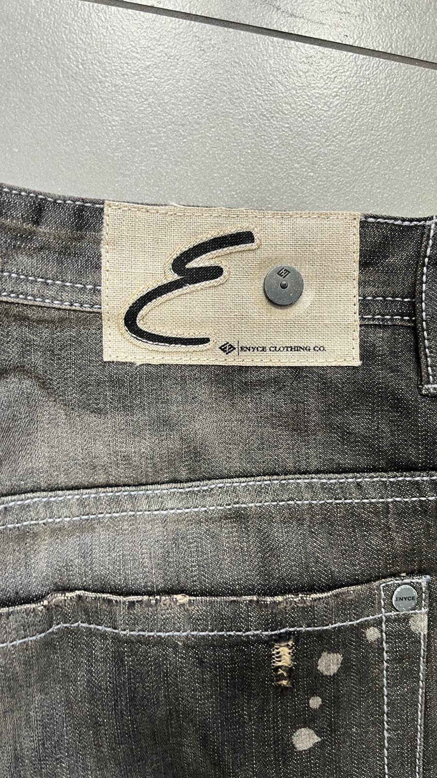 Denim Jeans Enyce Black Painted Baggy Fit (XL)