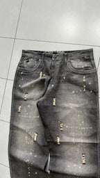 Denim Jeans Enyce Black Painted Baggy Fit (XL)