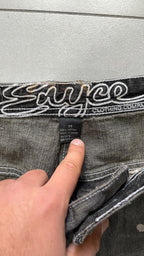 Denim Jeans Enyce Black Painted Baggy Fit (XL)