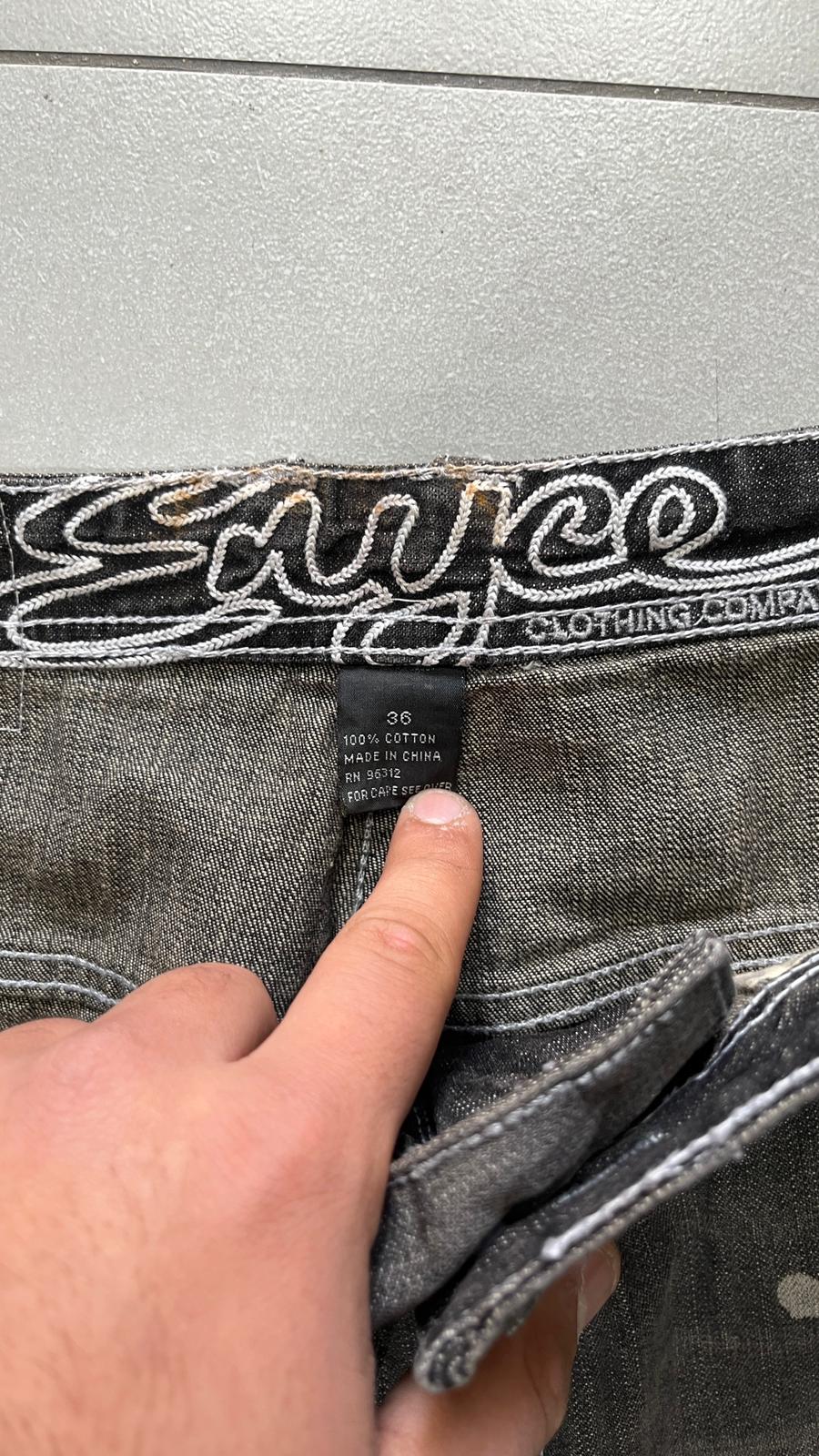 Denim Jeans Enyce Black Painted Baggy Fit (XL)