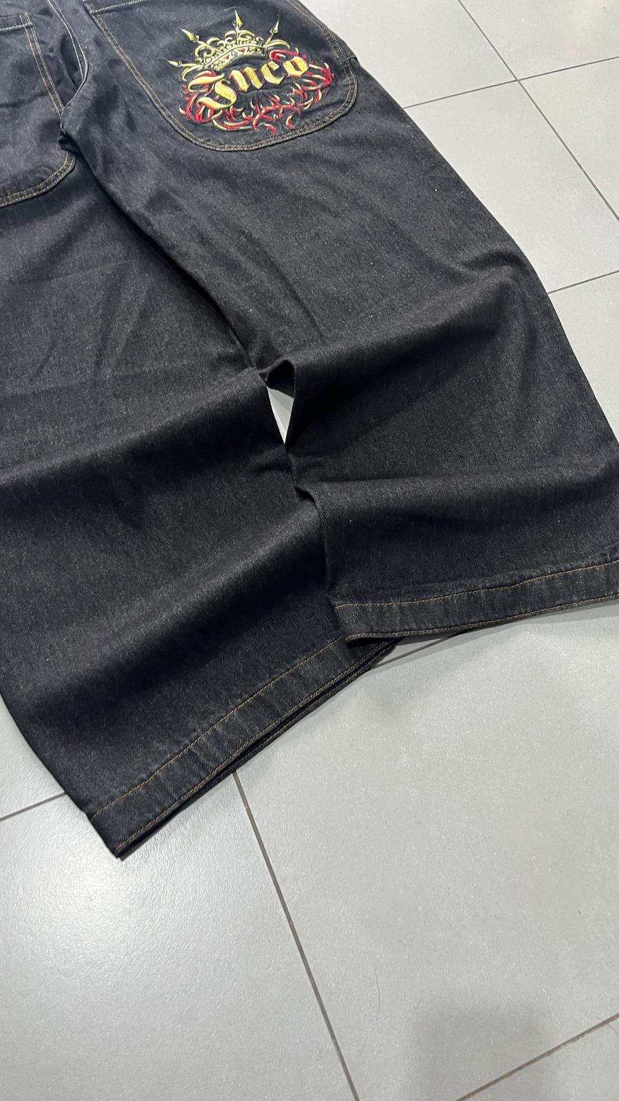 Denim JNCO Jeans Original Super Baggy Fit Embroidered American Hip-Hop (L)