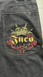 Denim JNCO Jeans Original Super Baggy Fit Embroidered American Hip-Hop (L)