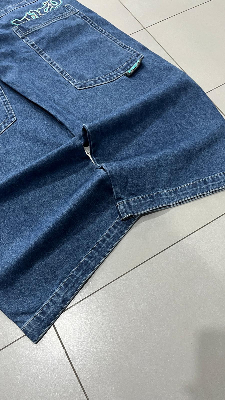 Denim JNCO Jeans Original Super Baggy Fit Embroidered American Hip-Hop (M)