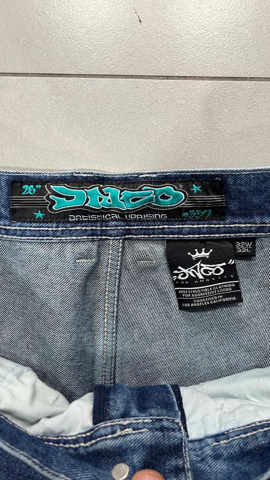 Denim JNCO Jeans Original Super Baggy Fit Embroidered American Hip-Hop (M)