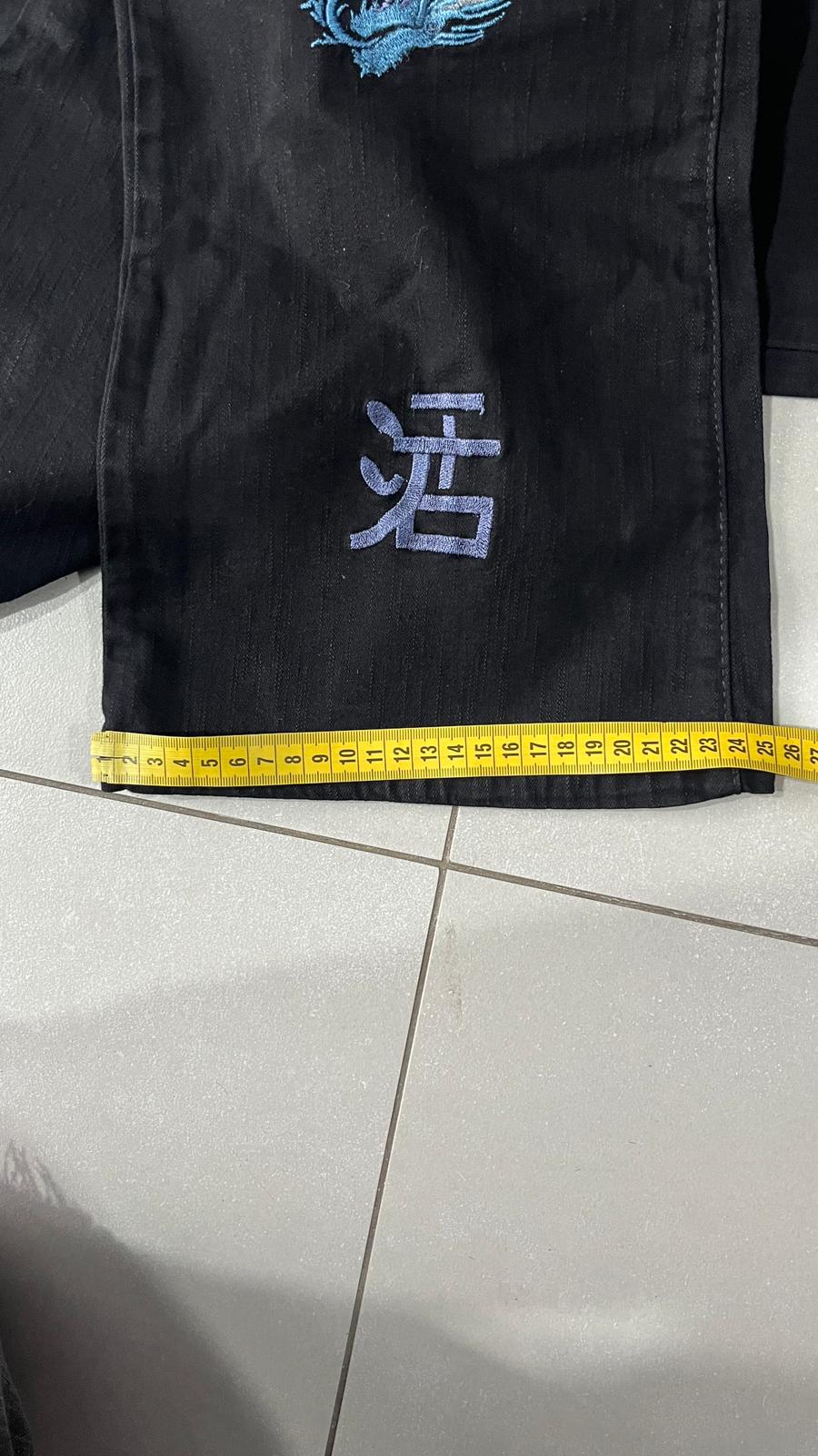 Denim Japanese Style Printed Dragon (S)