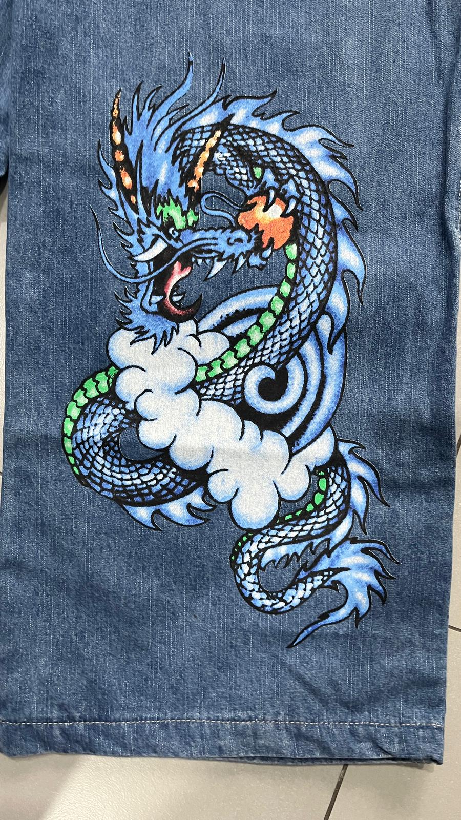 Denim JNCO Jeans Original Super Baggy Fit Embroidered American Hip-Hop (M)