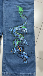 Denim JNCO Jeans Original Super Baggy Fit Embroidered American Hip-Hop (M)