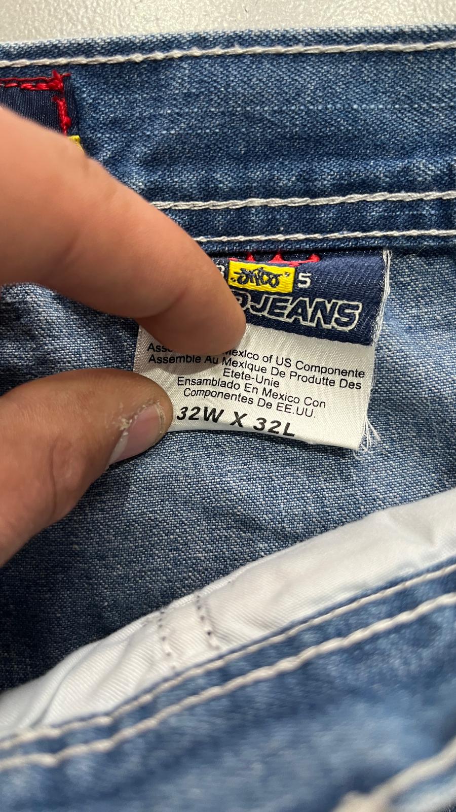 Denim JNCO Jeans Original Super Baggy Fit Embroidered American Hip-Hop (M)