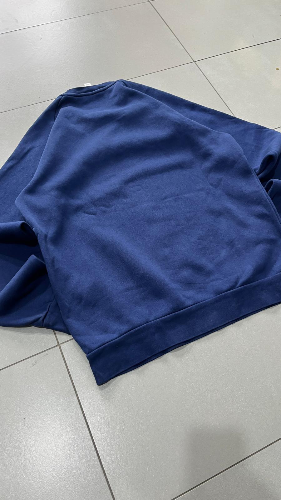 Felpa Adidas Blu Logo Ricamato (M)