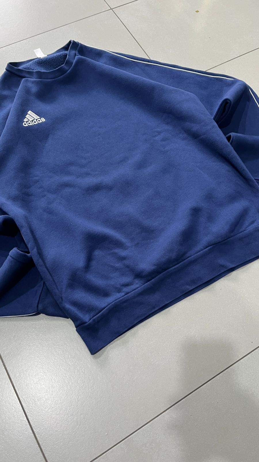 Felpa Adidas Blu Logo Ricamato (M)