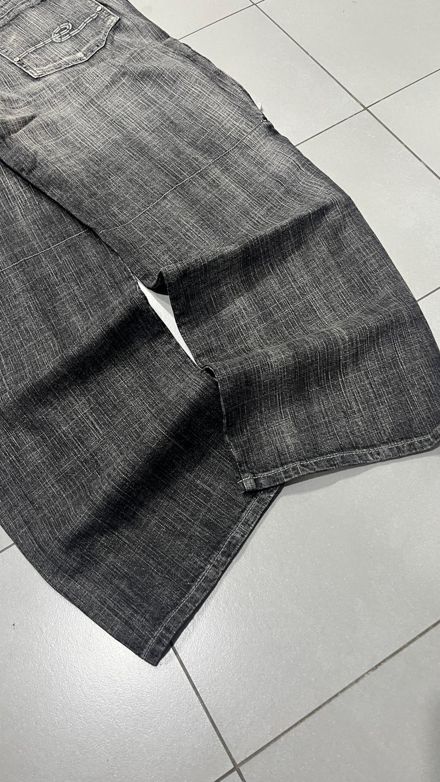 Denim Jeans Enyce Grey Wash Baggy Fit Zip (XL)