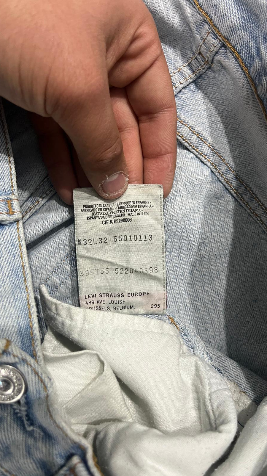 Denim Levis 501 SLIM FIT Light Blue (XS)